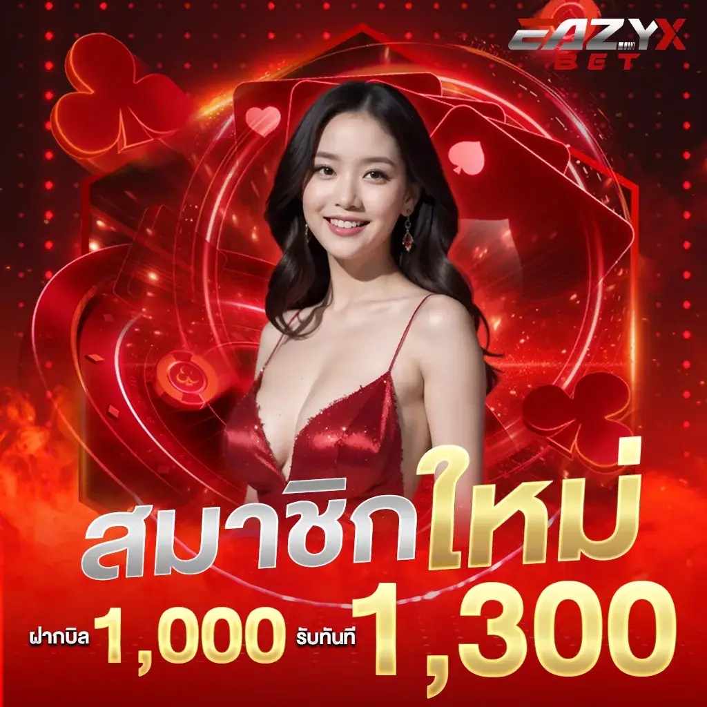สมาชิกใหม่ฝาก 1000 รับเพิ่ม 1,300